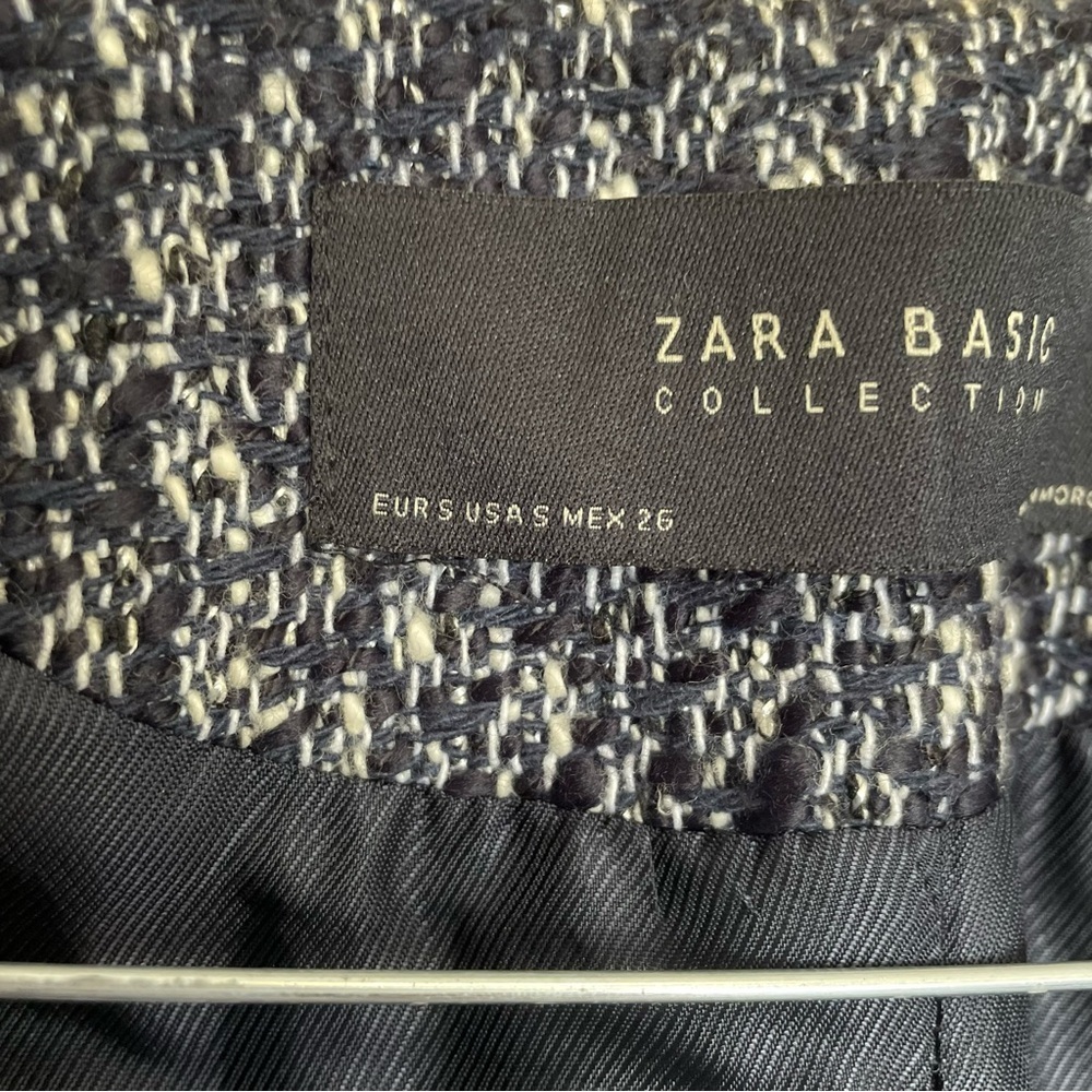 Zara Textured Weave Frock Coat With Zipper Size S - Picture 16 of 16